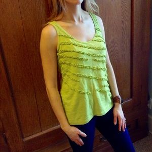August silk green tank top